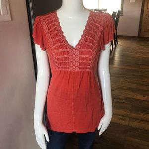 Orange Cap Sleeve Top